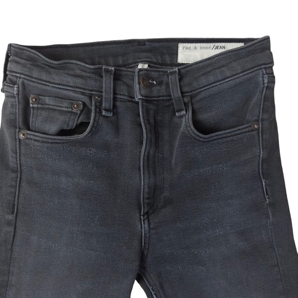 Rag & Bone High Rise Skinny Pants Size 23 Dark Gray Denim - Picture 4 of 8